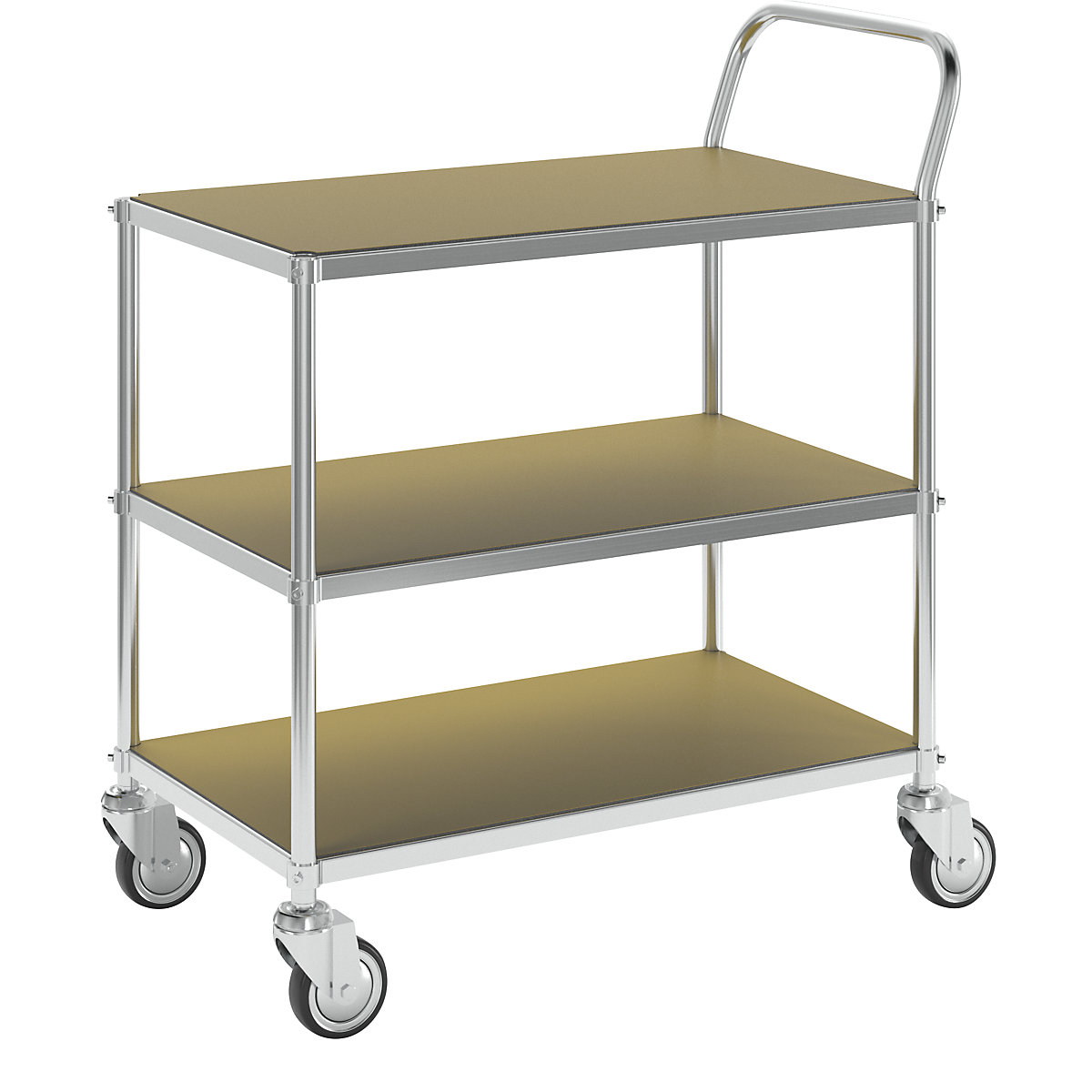 ESD-etagenwagen – Kongamek, 4 zwenkwielen, 3 laadvlakken, l x b x h = 850 x 435 x 950 mm-1