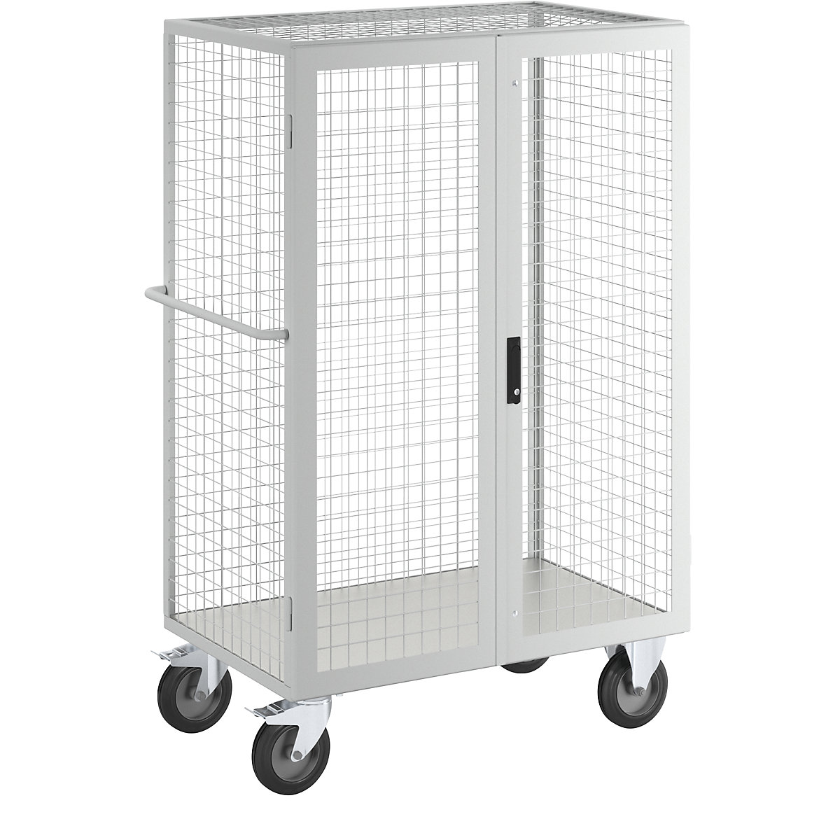 ESD-etagewagen – eurokraft pro, dubbele vleugeldeur, zonder etagevlakken, lichtblauw-3