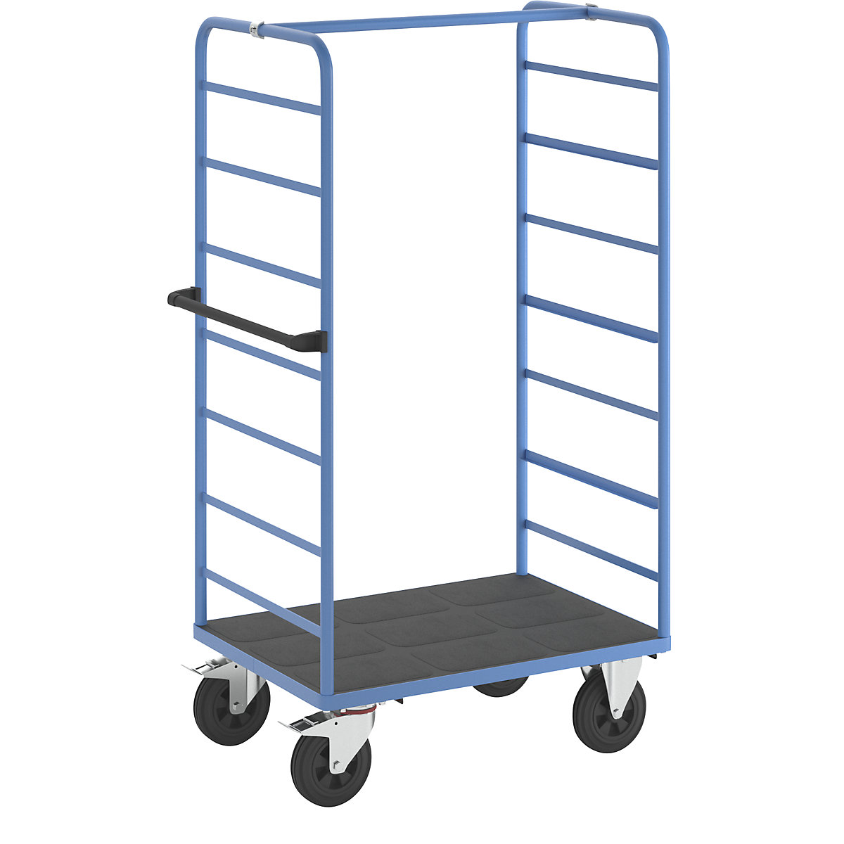 Etagewagen – eurokraft pro, 2 zijwanden, laadvlak 975 x 700 mm, massief rubber-2