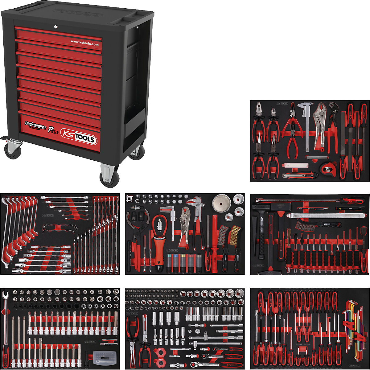 Werkplaatswagen PERFORMANCE PLUS met gereedschap – KS Tools (Productafbeelding 2)-1