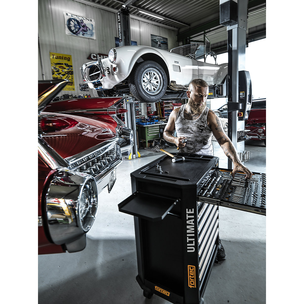 Werkplaatswagen ULTIMATE fortec®, gevuld (Productafbeelding 9)-8