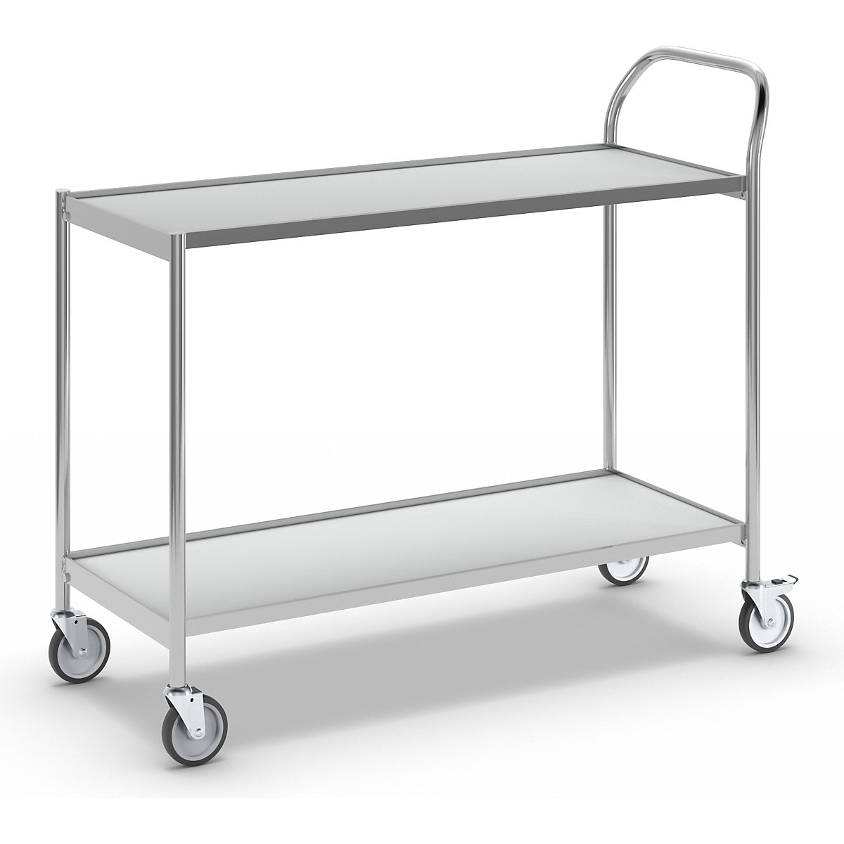 Tafelwagen – HelgeNyberg, 2 etages, l x b = 1000 x 420 mm, chroom/grijs-10