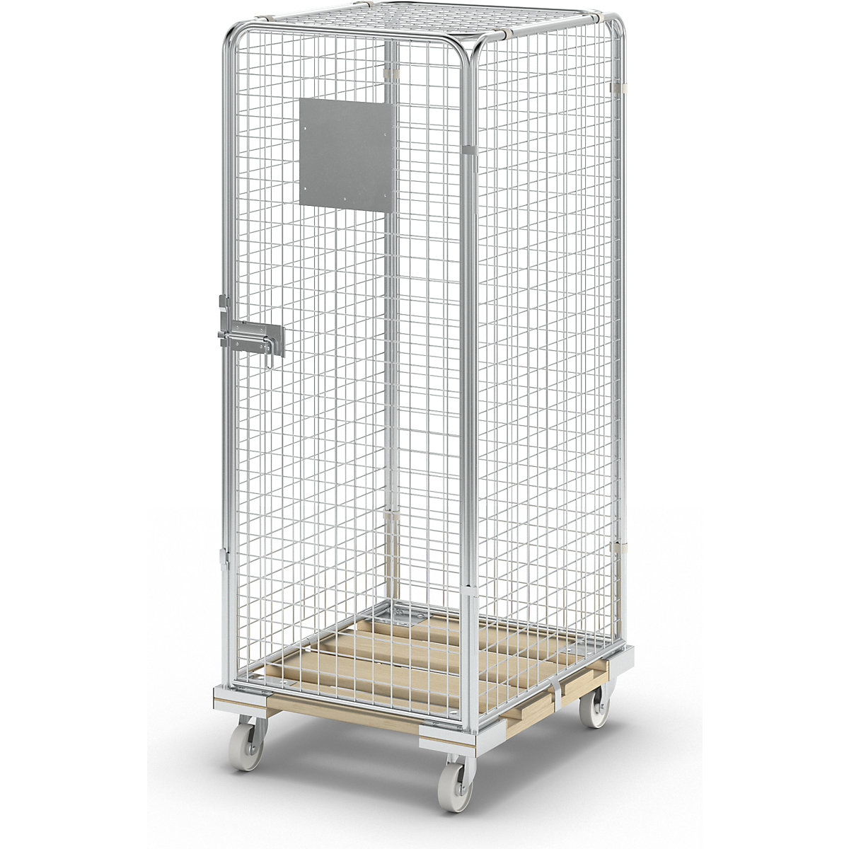 Antidiefstalcontainer met houten laadbord
