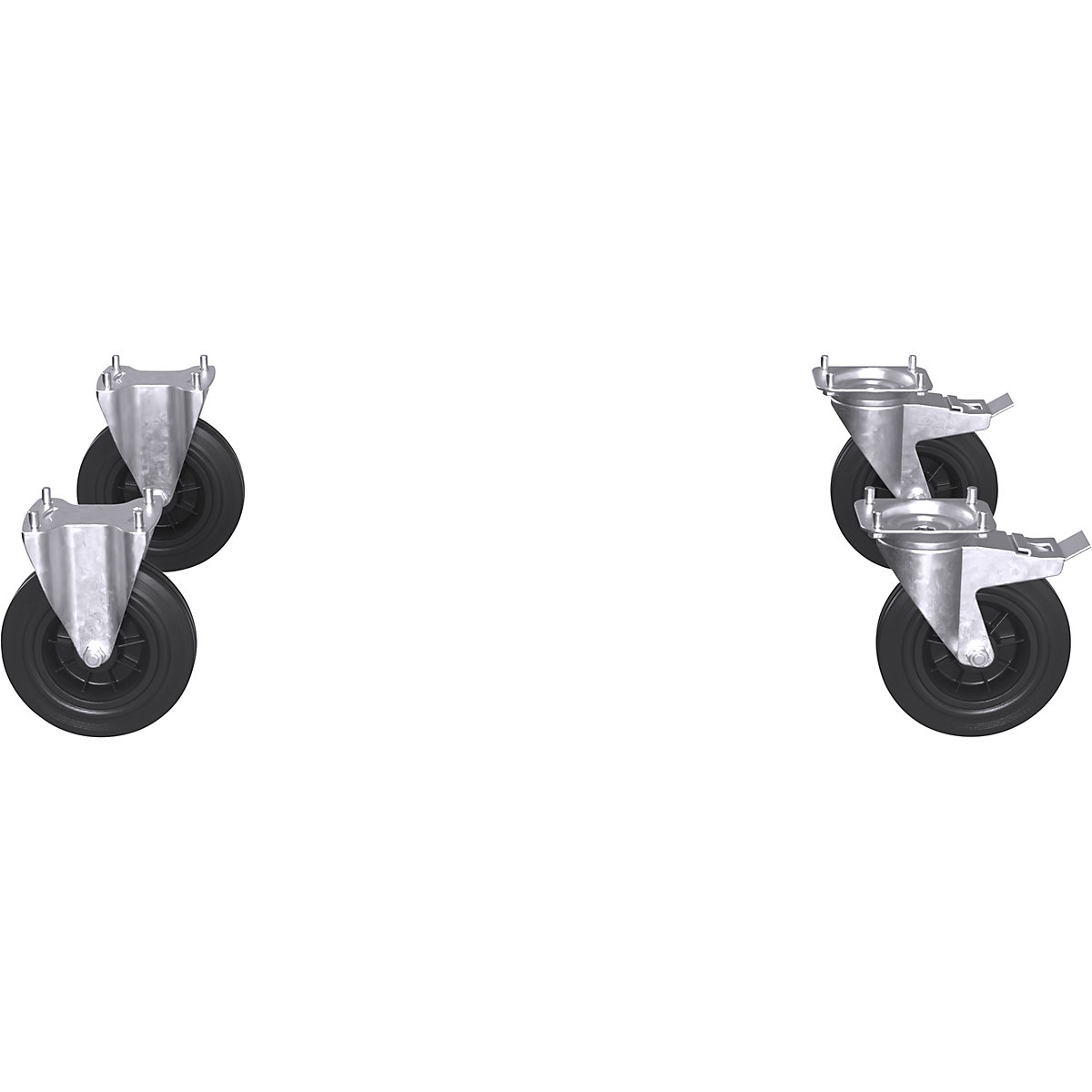 Juego de rodillos para carro auxiliar de montaje CustomLine – eurokraft pro (Imagen del producto 3)-2