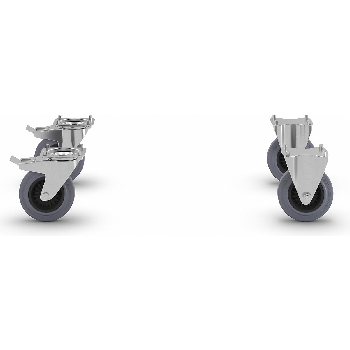 Conjunto de rodas para carros auxiliares para montagens em aço inoxidável CustomLine (Imagem do produto 4)-3