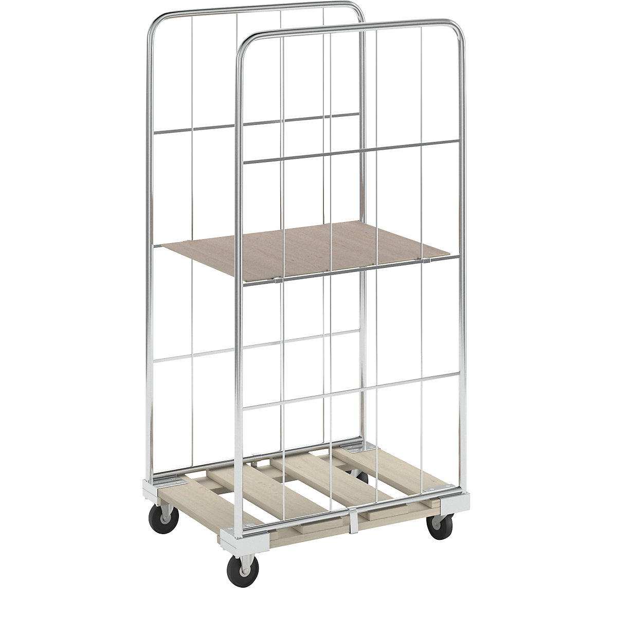 Contentor rolante com paredes em grade