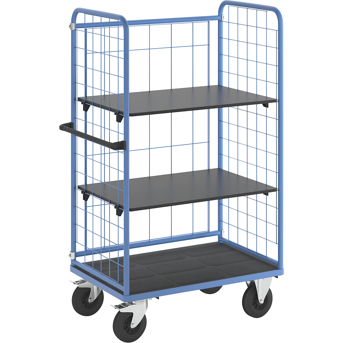 Carro con pisos, rejilla de alambre por tres lados &ndash; eurokraft pro