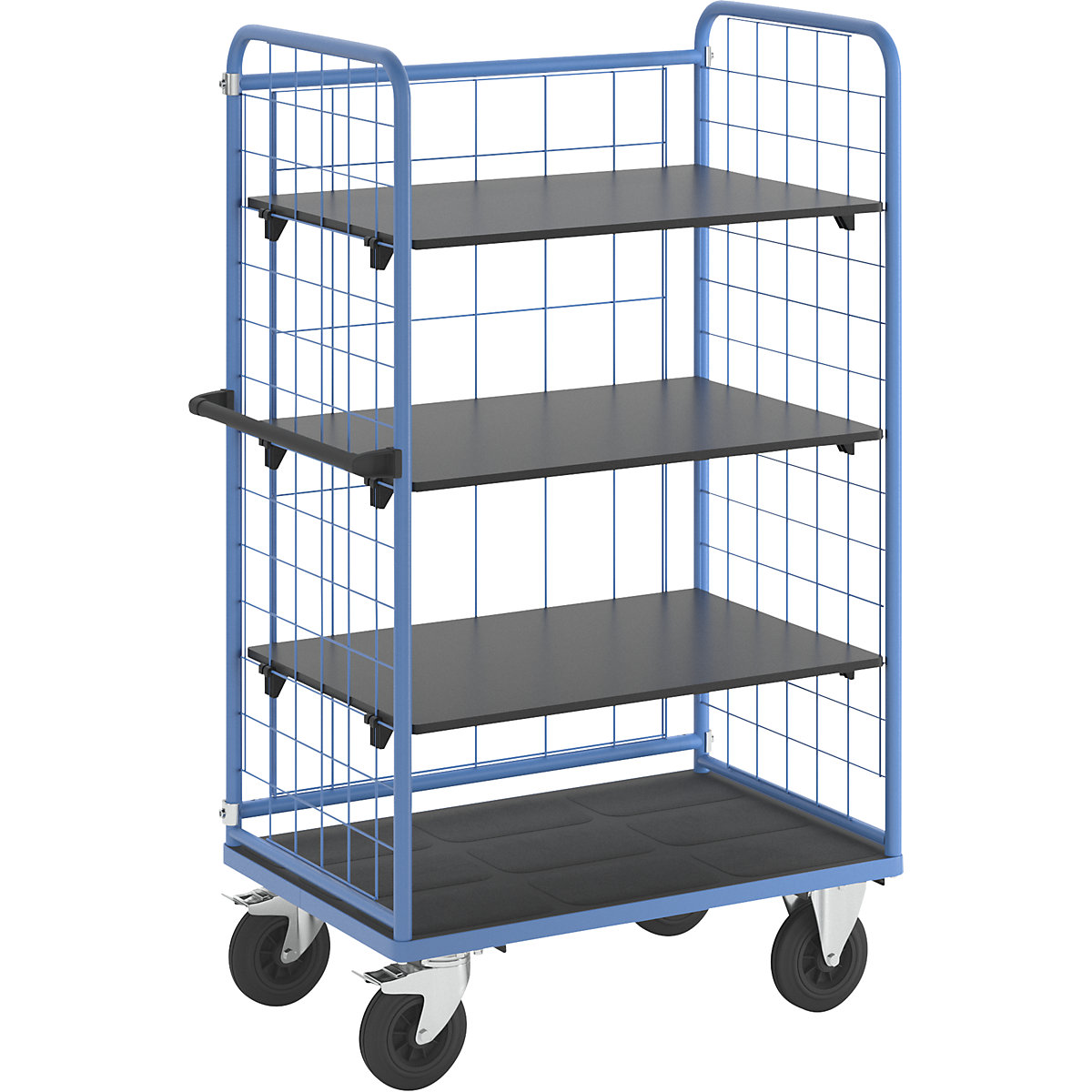 Carro con pisos, rejilla de alambre por tres lados &ndash; eurokraft pro