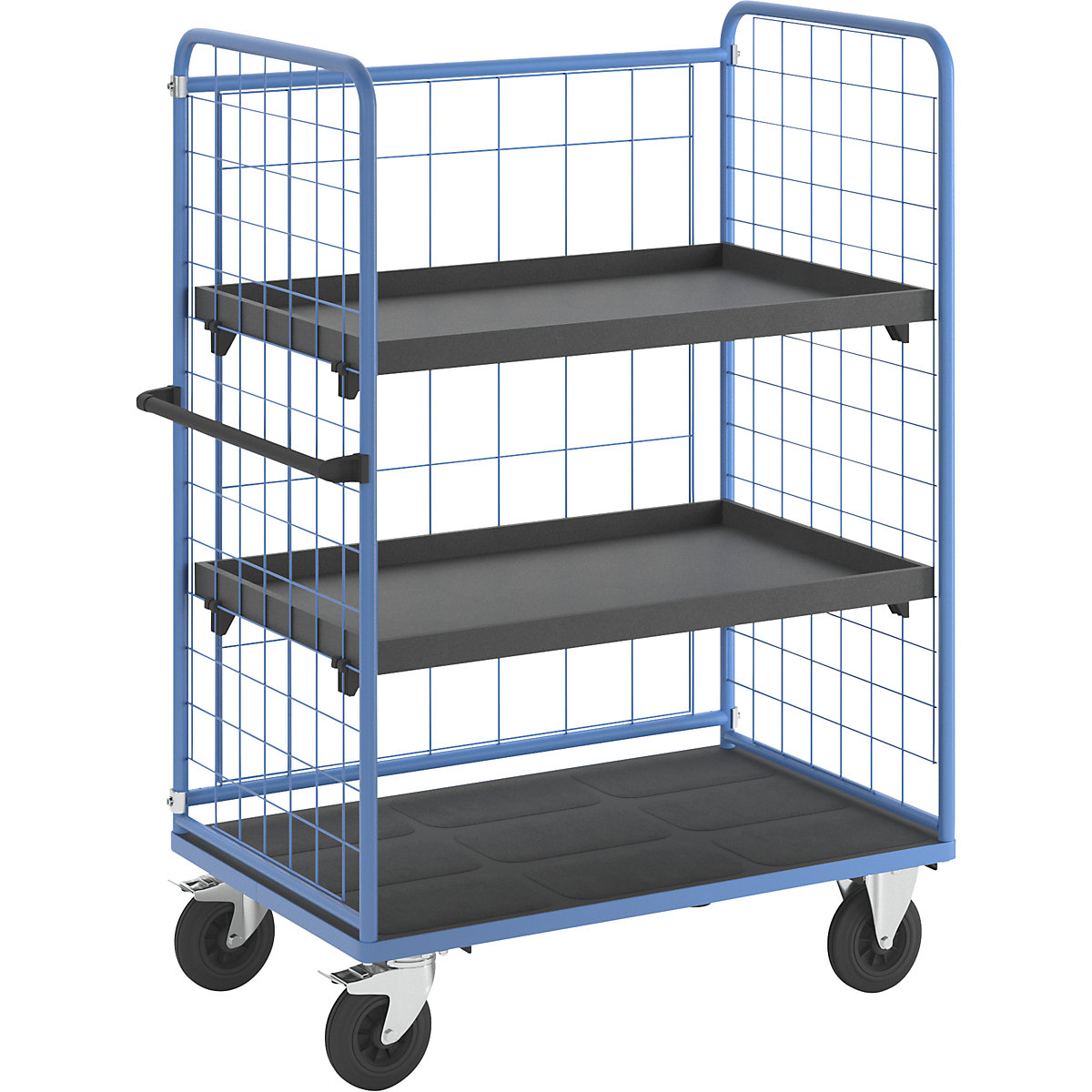 Carro con pisos, rejilla de alambre por tres lados &ndash; eurokraft pro