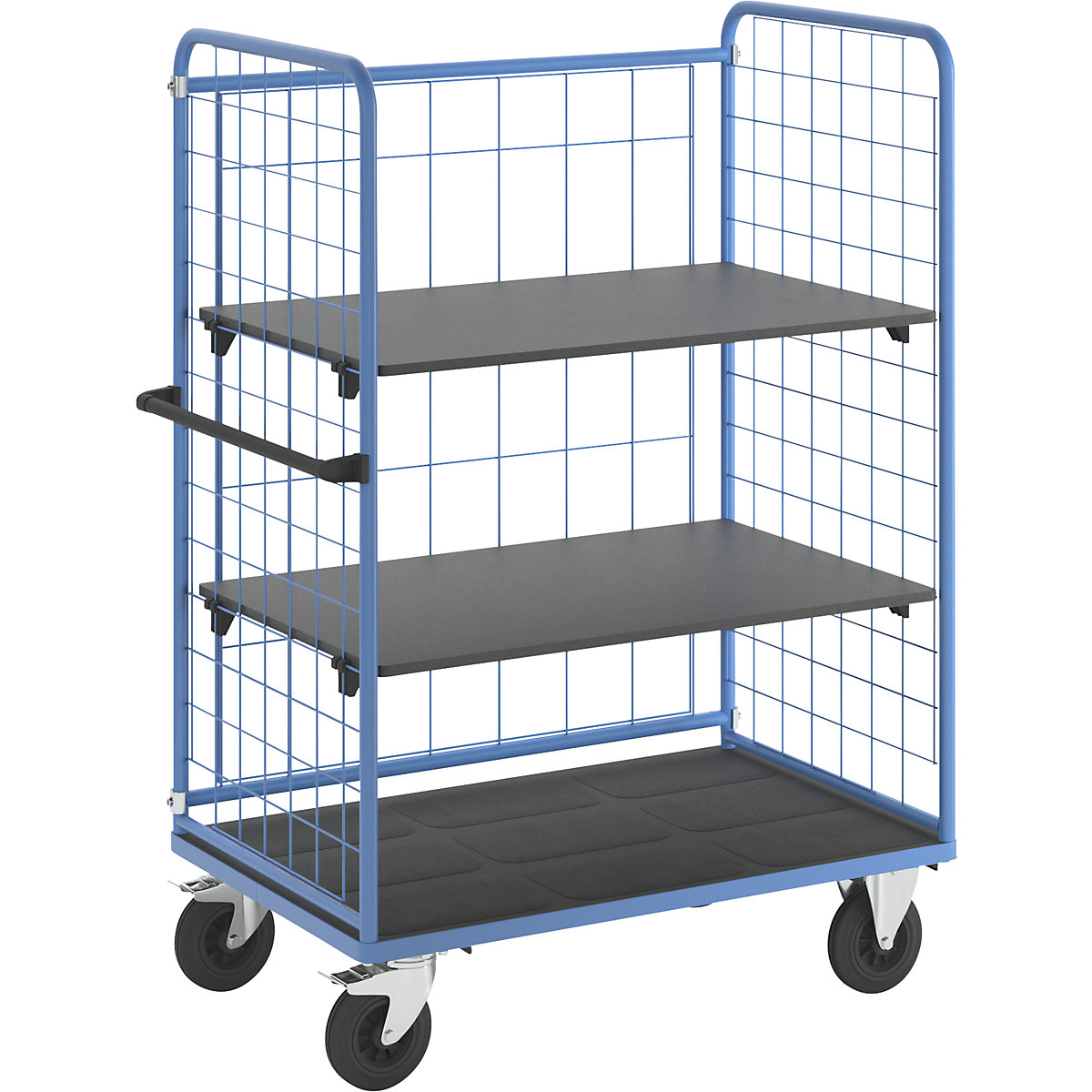 Carro con pisos, rejilla de alambre por tres lados &ndash; eurokraft pro