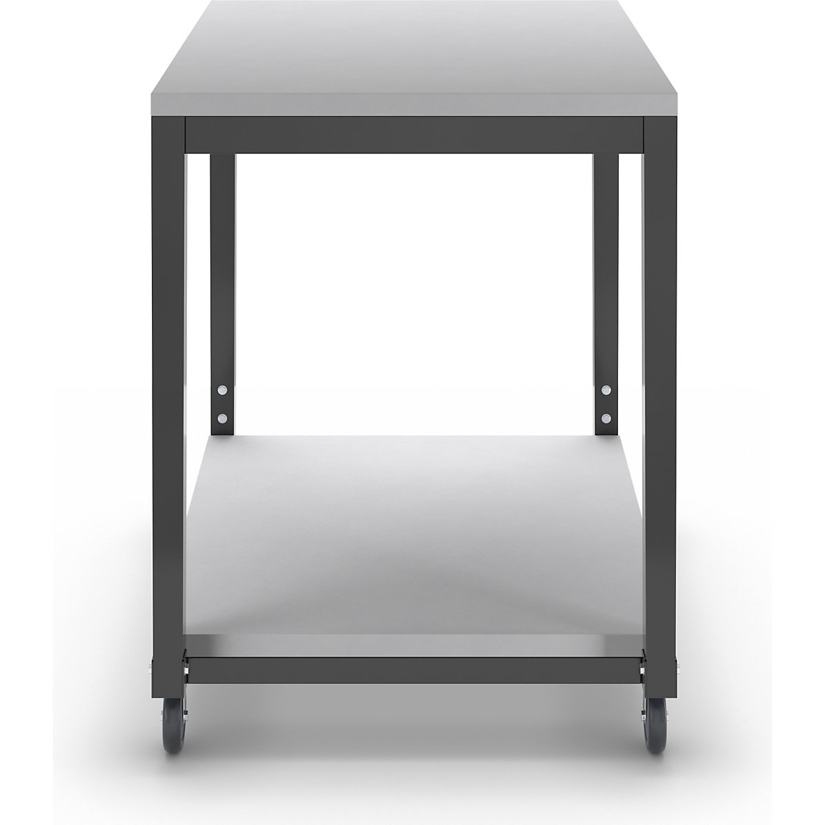 Mesa rodante de 2 pisos, de altura regulable – eurokraft basic (Imagen del producto 3)-2