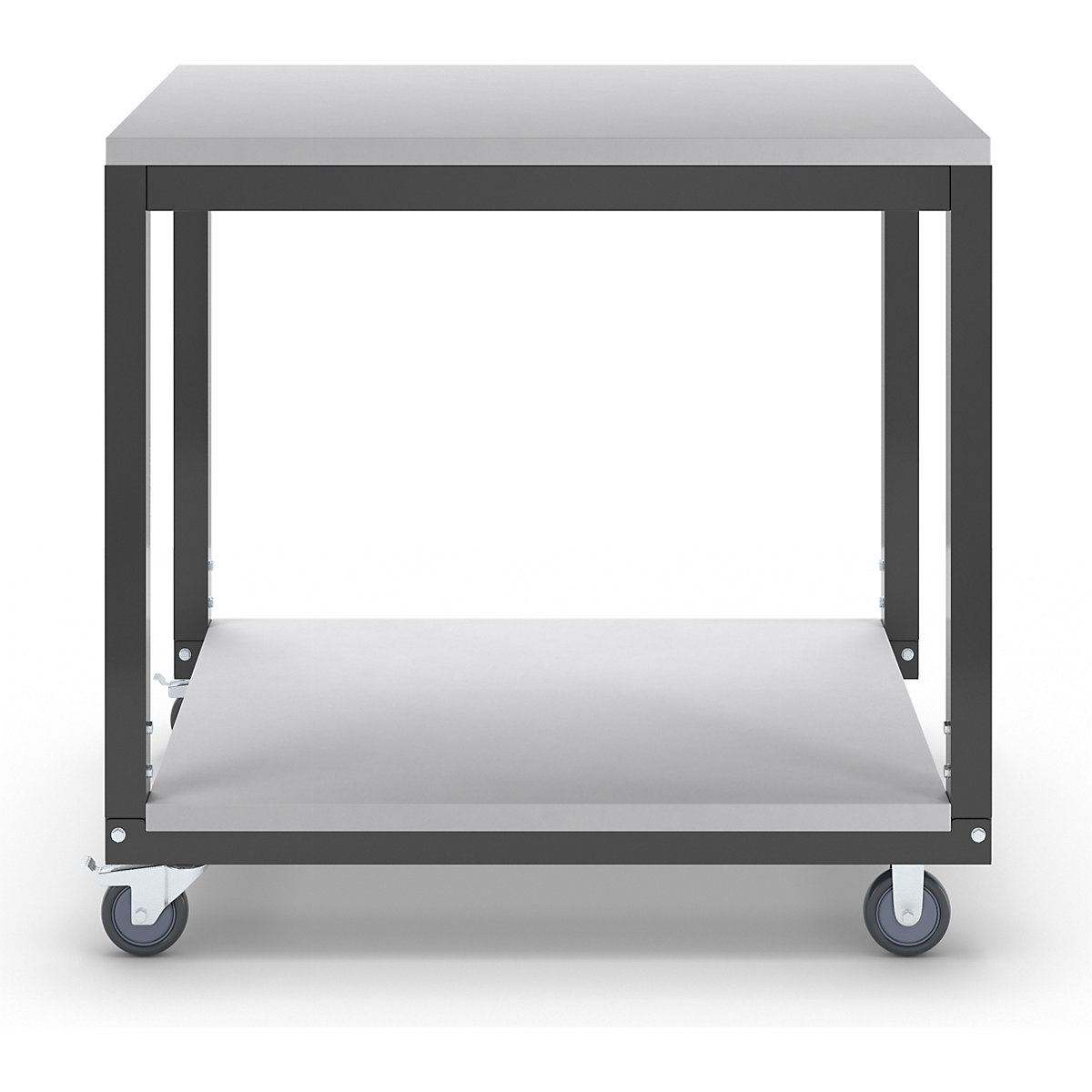 Mesa rodante de 2 pisos, de altura regulable – eurokraft basic (Imagen del producto 4)-3