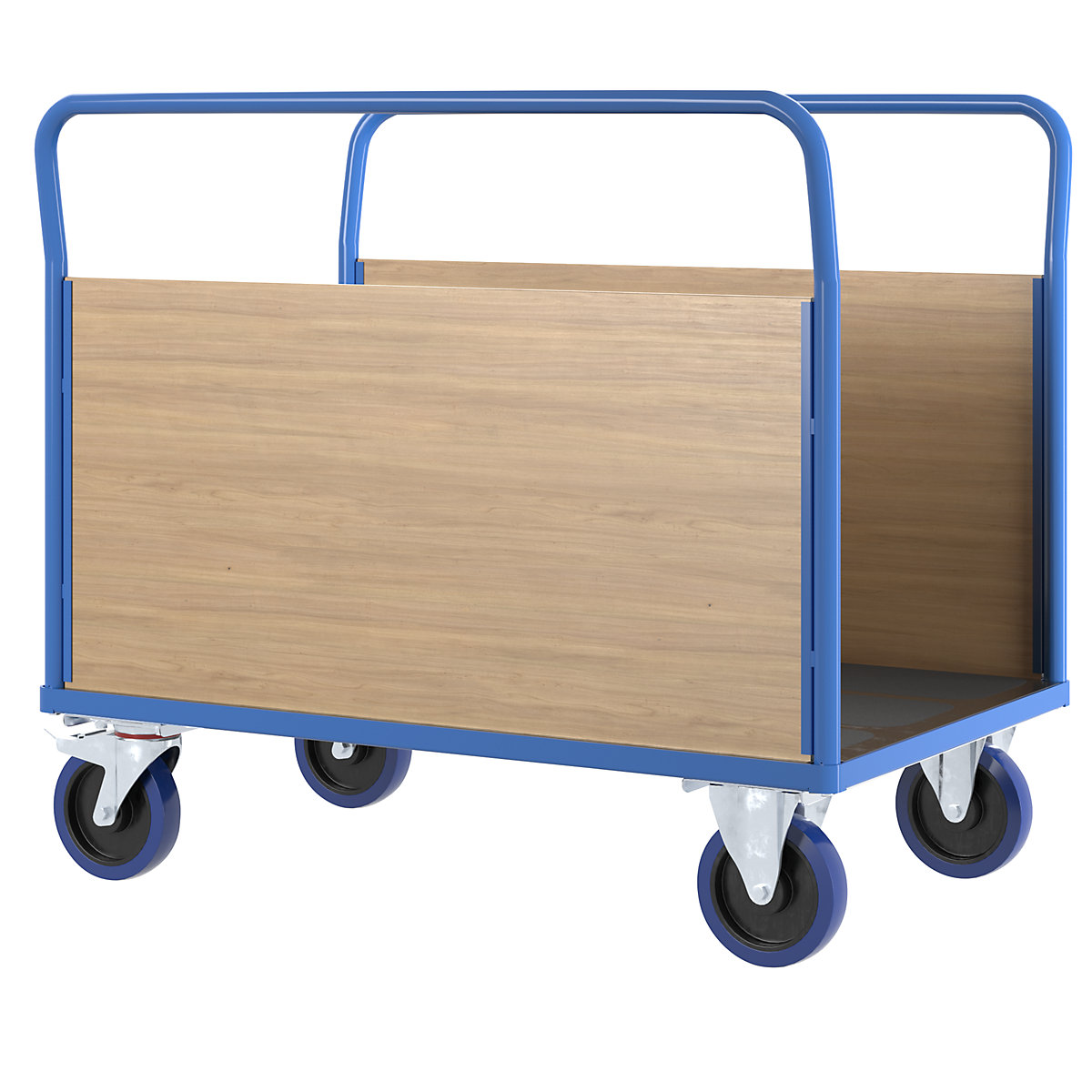 Carro de plataforma con paredes de madera – eurokraft pro (Imagen del producto 2)-1
