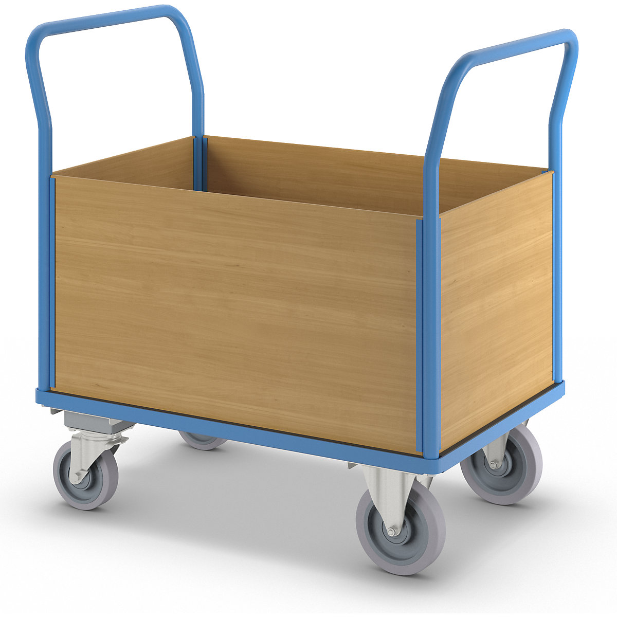 Carro de plataforma con paredes de madera – eurokraft pro (Imagen del producto 8)-7