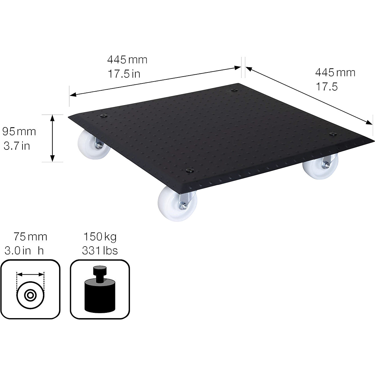 Soporte de aluminio con ruedas para macetas ALASKA – Wagner (Imagen del producto 2)-1