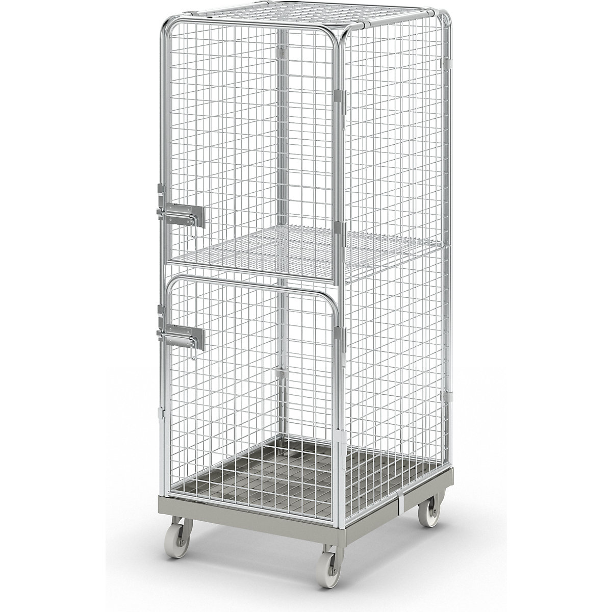 Contenedor de acero antirrobo con tablero rodante de acero