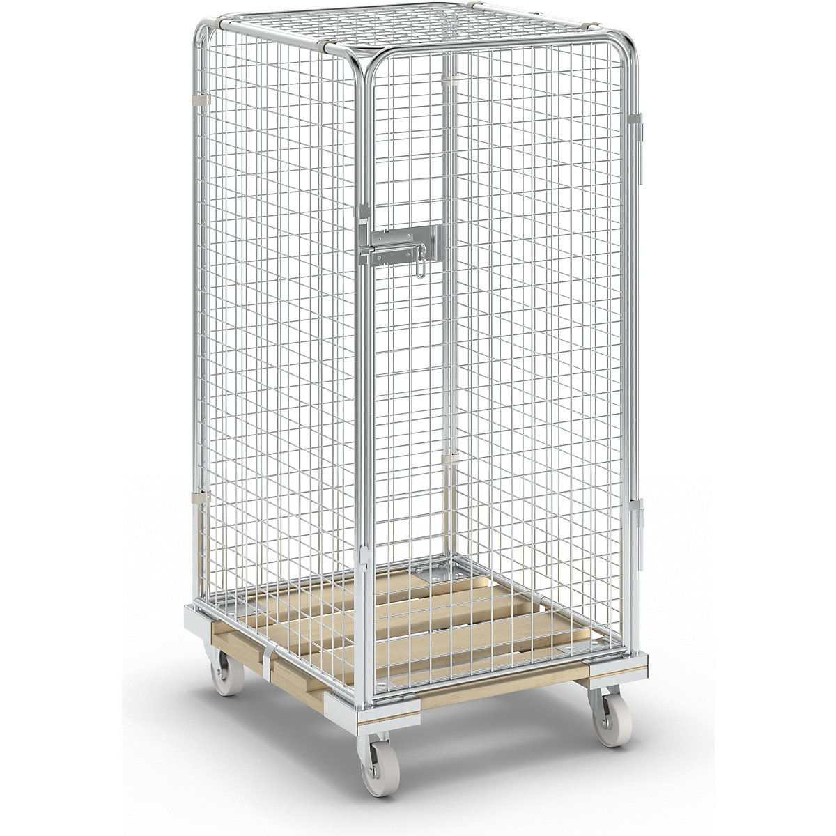 Contenedor de acero antirrobo con tablero rodante de madera (Imagen del producto 6)-5