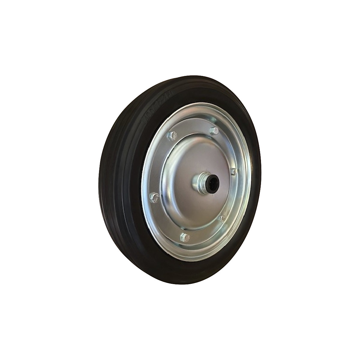 Roda de borracha maciça, jante de chapa de aço