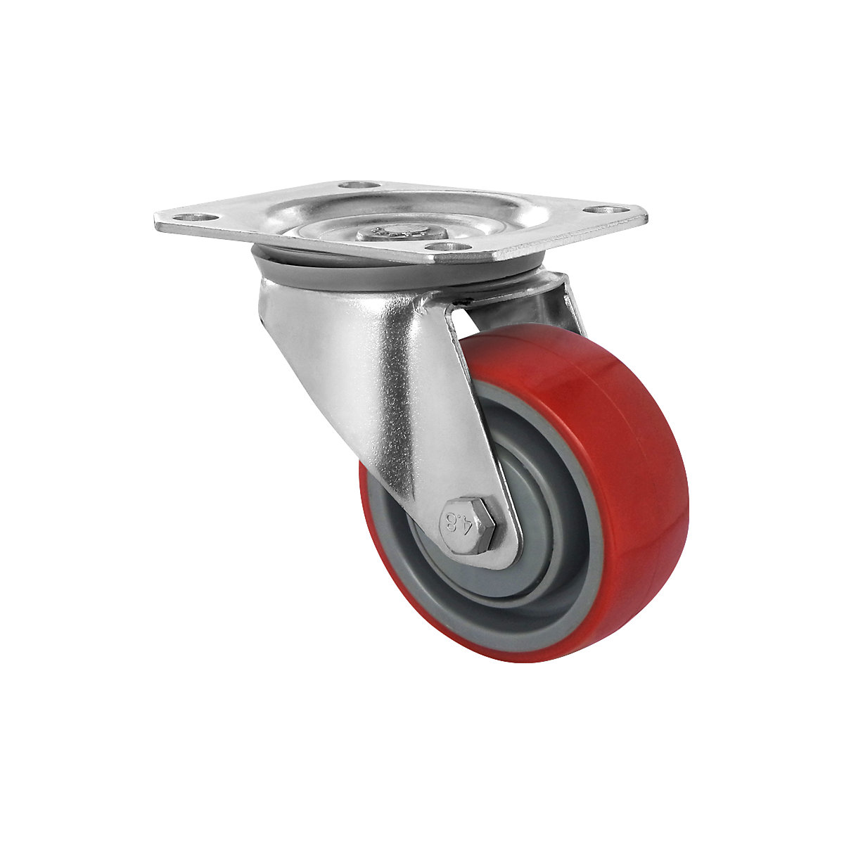 Pneu em PU, vermelho com jante de poliamida – eurokraft basic