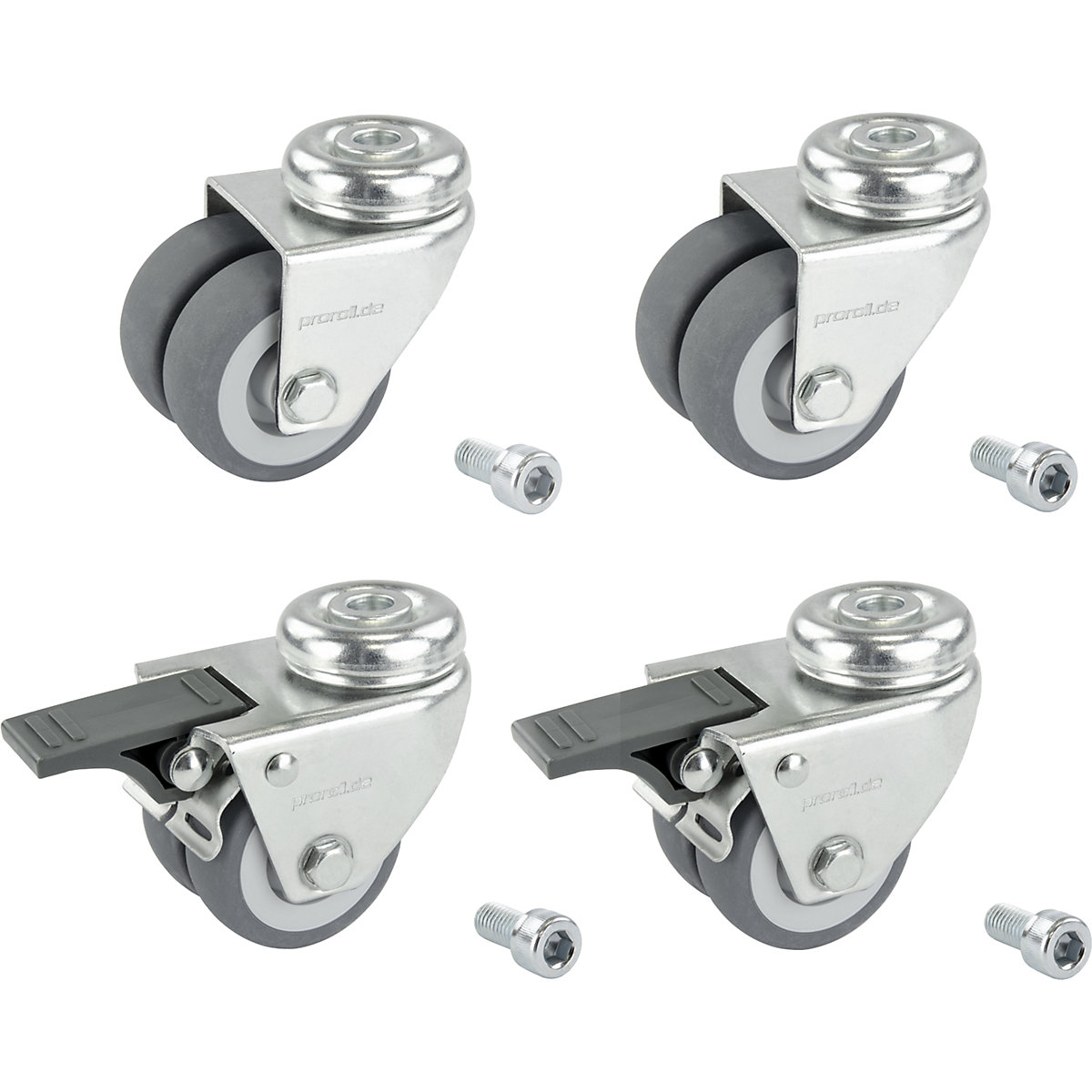 Juego de ruedas dobles con cubiertas de caucho termoplástico &ndash; Proroll