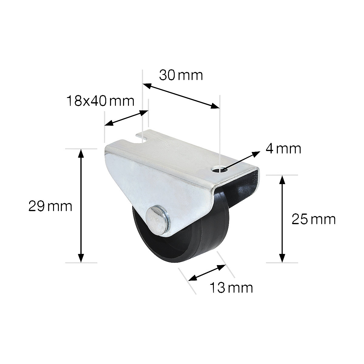 Rueda fija para muebles – Wagner (Imagen del producto 2)-1