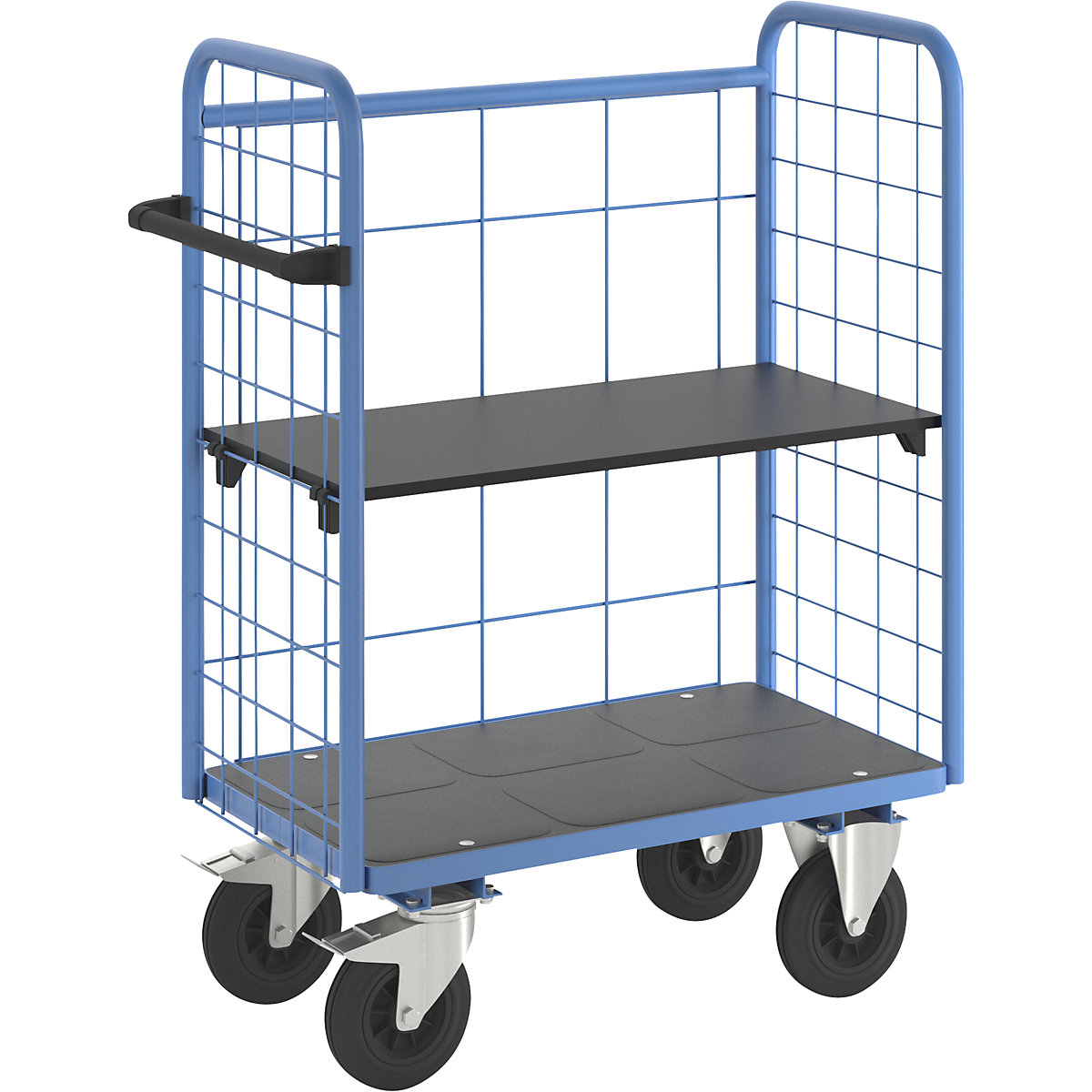 Etagenwagen eurokraft pro, mit Gitterwänden, 3-seitig, Länge 910 mm, inkl. 1 Etagenboden-8