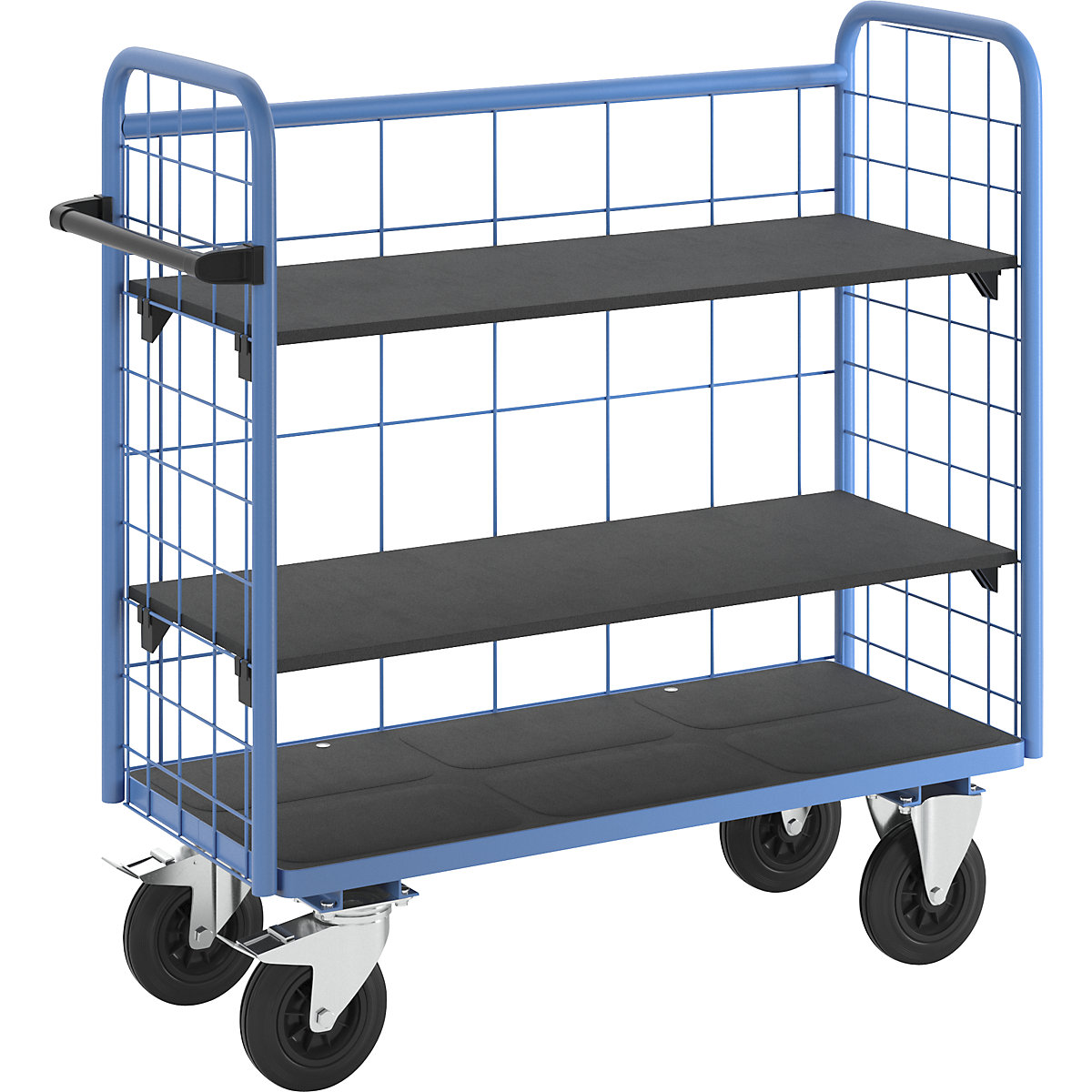 Etagenwagen eurokraft pro, mit Gitterwänden, 3-seitig, Länge 1180 mm, inkl. 2 Etagenböden-2