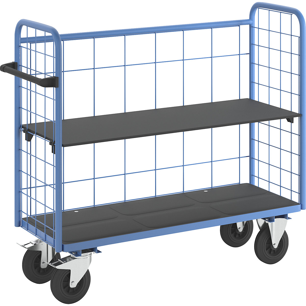 Etagenwagen eurokraft pro, mit Gitterwänden, 3-seitig, Länge 1380 mm, inkl. 1 Etagenboden-5