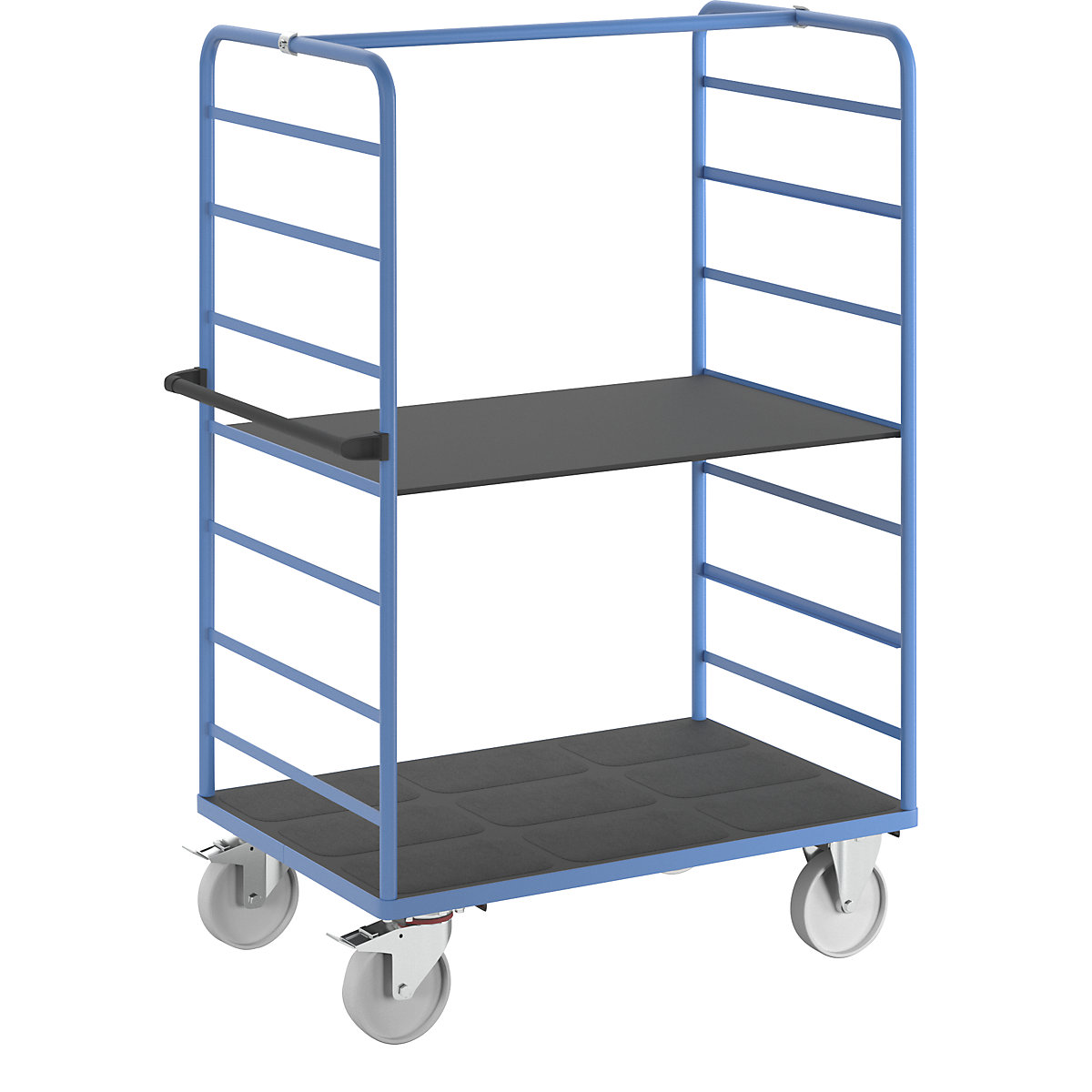 Etagenwagen eurokraft pro, 2 Seitenwände, Ladefläche 1175 x 800 mm, 2 Etagen, Polyamid-3