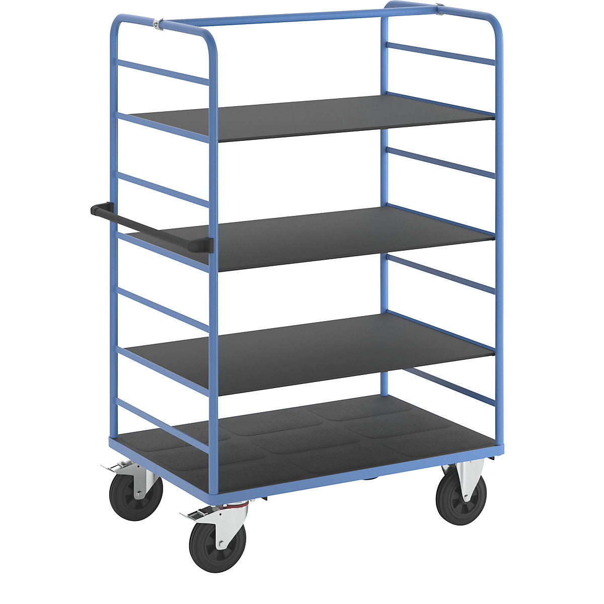 Etagenwagen eurokraft pro, 2 Seitenwände, Ladefläche 1175 x 800 mm, 4 Etagen, Vollgummi-8