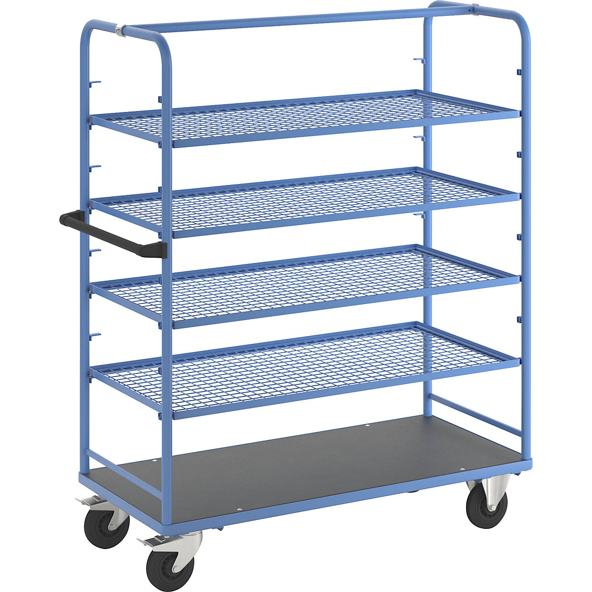 Regalwagen eurokraft pro, für 8 Etagenböden, inkl. 4 Etagenböden, mit Gitterboden-4