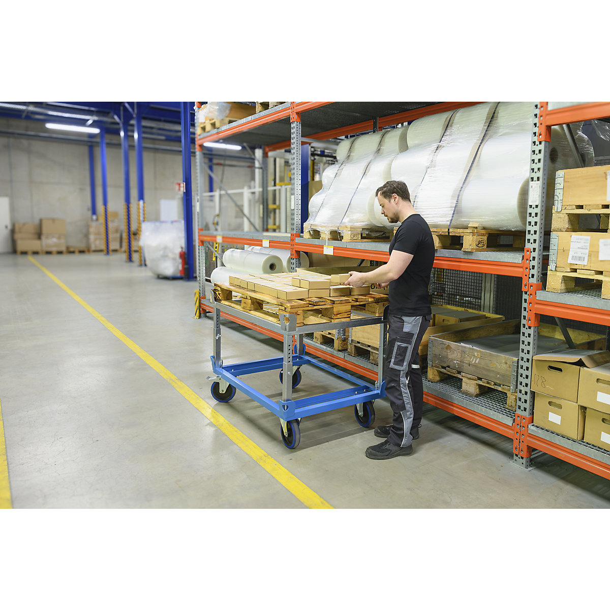 Paletten-Fahrgestell mit Aufsetzrahmen eurokraft pro (Produktabbildung 9)-8
