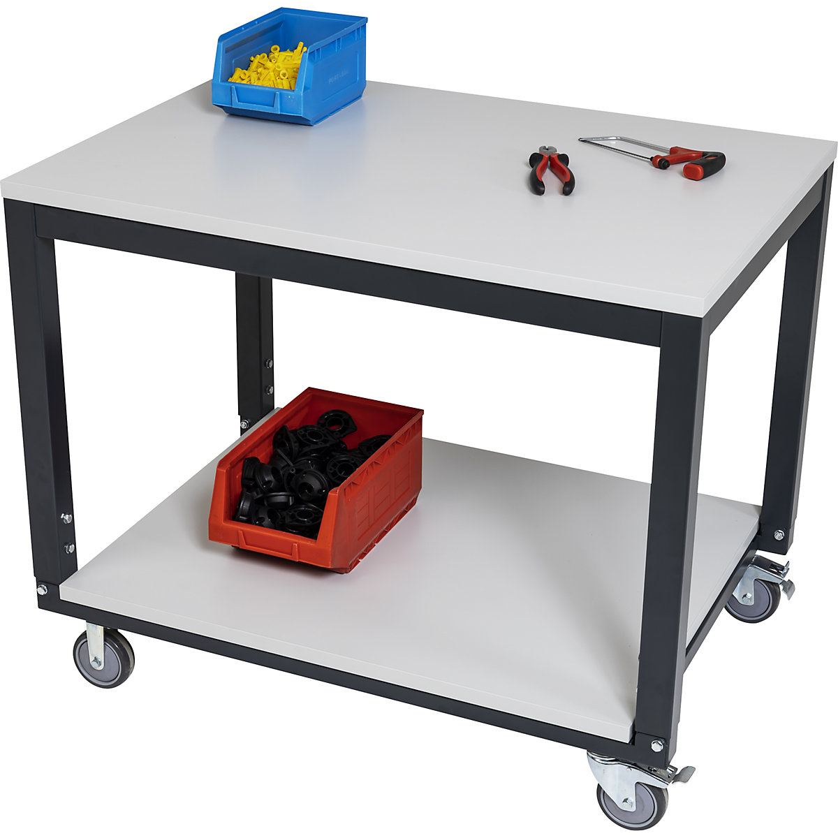 Tischwagen mit 2 Etagen, höhenverstellbar eurokraft basic (Produktabbildung 7)-6