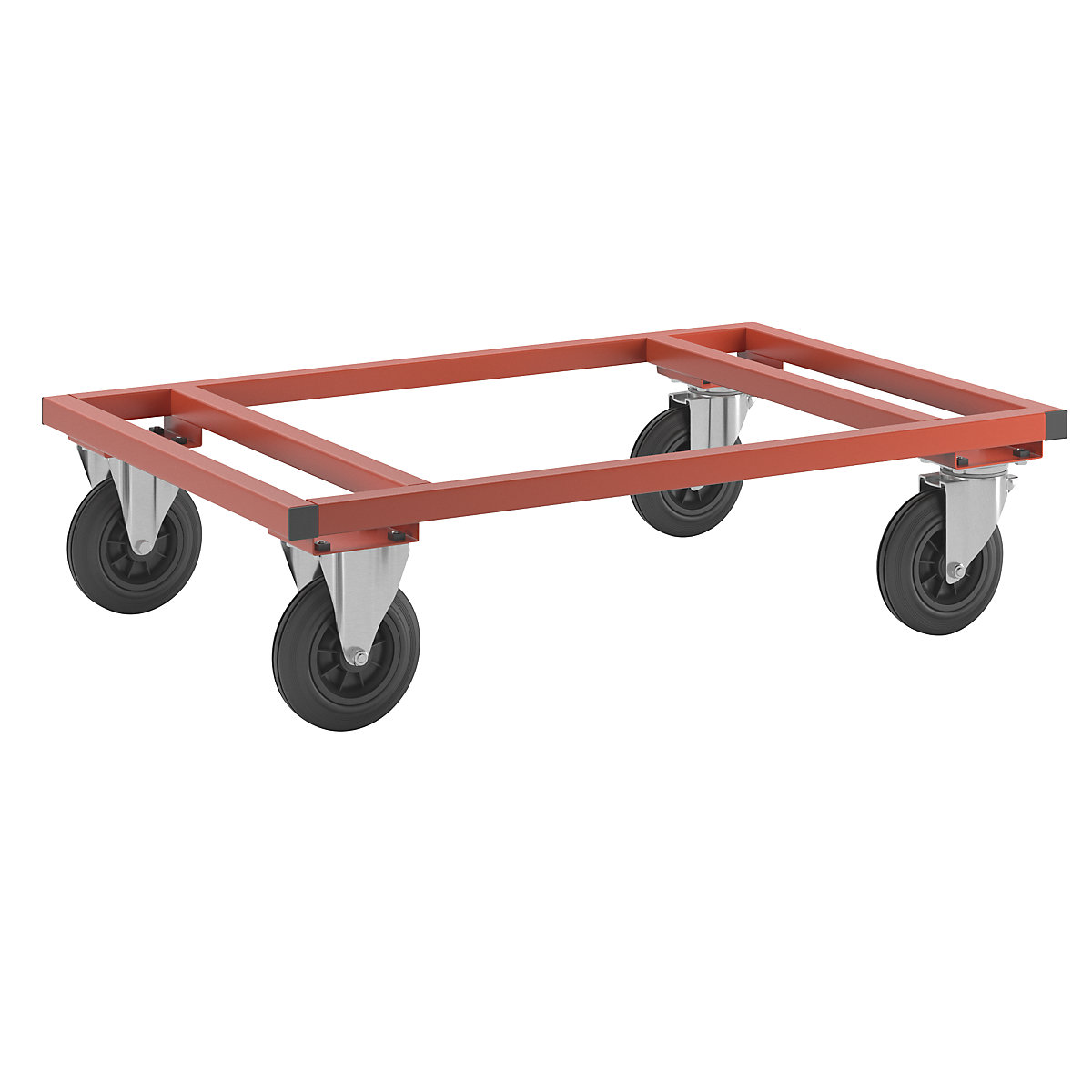 Paletten-Fahrgestell Verzinkt – 1220x820x185 Mm, Tragkraft 150 Kg, Mit 4 Lenkrollen (2 Mit Bremse), Passend Für EUR-Paletten 1200x800 Mm