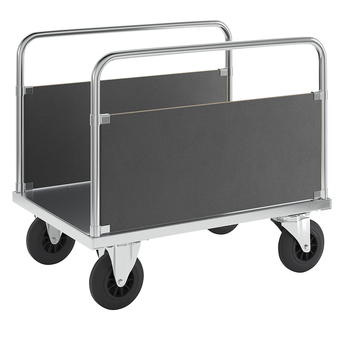 Produktbild von REXXER Plattformwagen 300kg Tragkraft – Klappbarer Transportwagen Mit Griff, Rutschfester Fläche, 2 Lenkbaren Rollen, Stahl – Für Lager, Geschäft & Co.