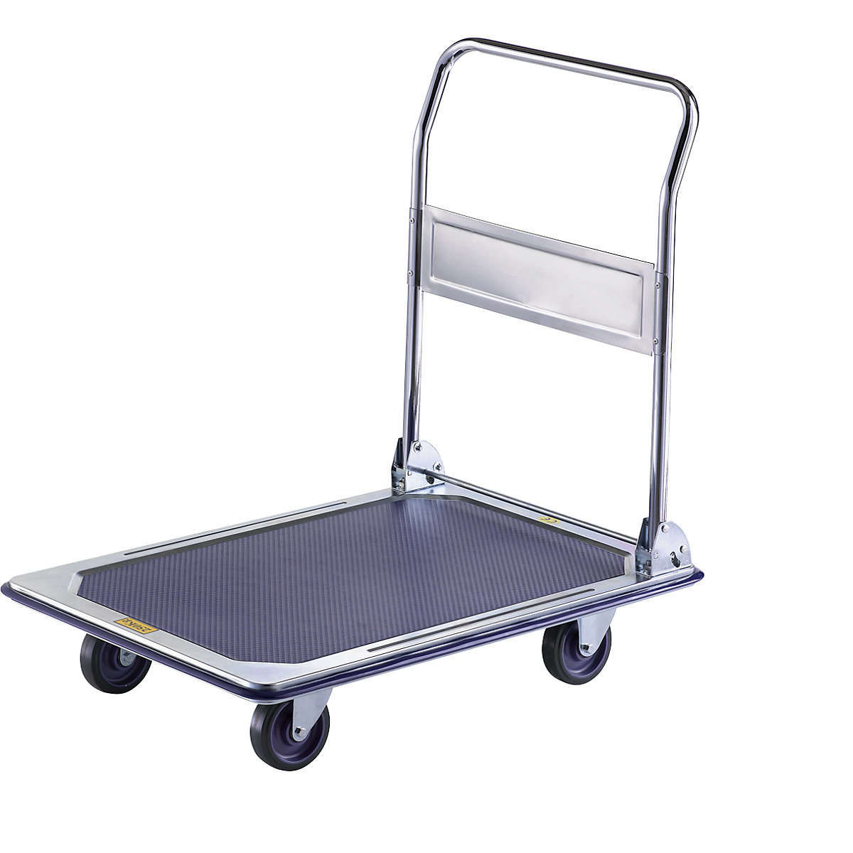 Profesionalna kolica s platformom – eurokraft basic, nosivost 300 kg, pocinčana / kromirana izvedba, PU kotači, od 2 kom.-8