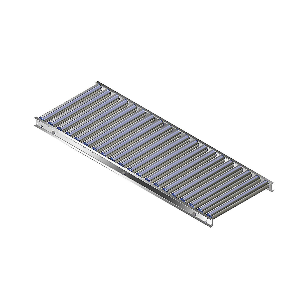 Lichte rollenbaan, aluminium frame met aluminium draagrollen – Gura, baanbreedte 500 mm, asafstand 75 mm, lengte 1,5 m-10