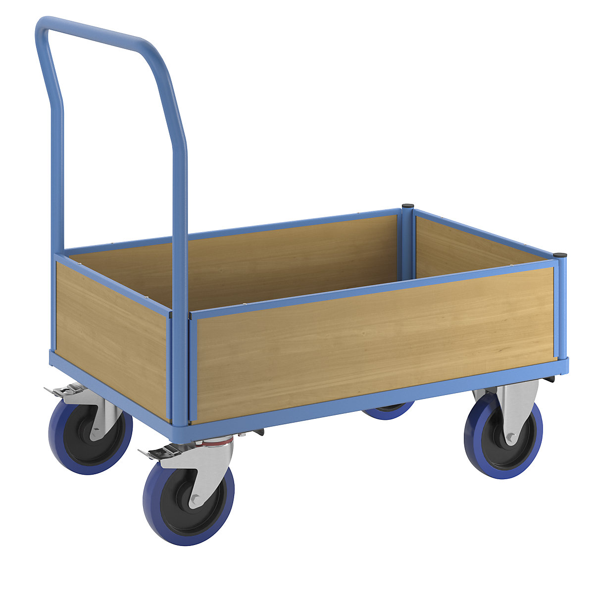 Carrello a pianale con sponde in legno - eurokraft pro