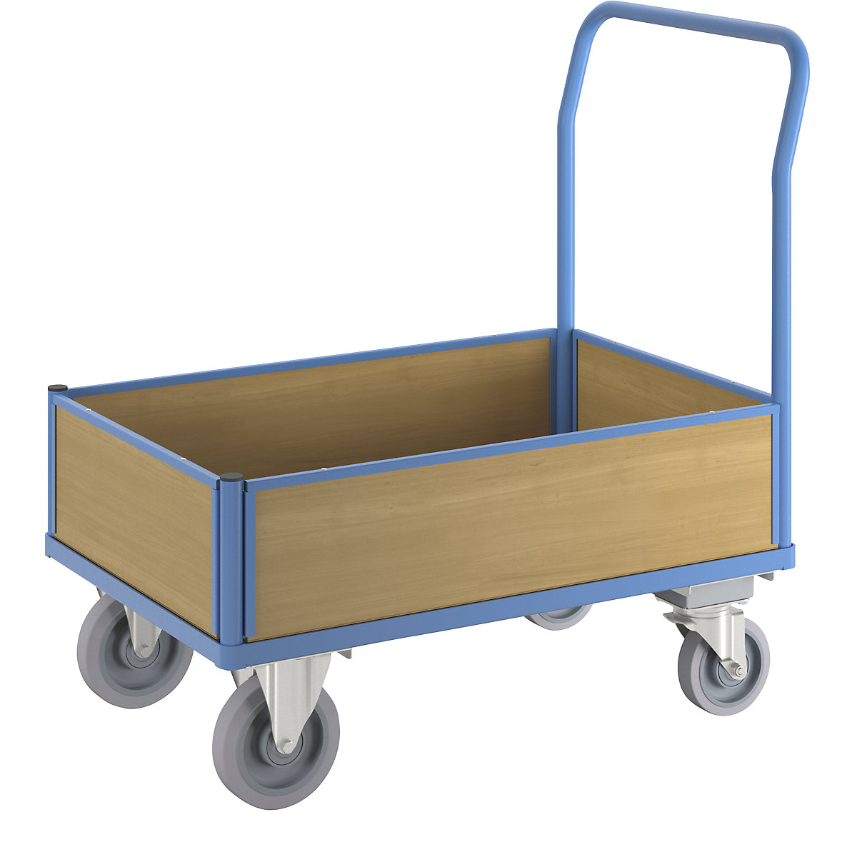 Carrello a pianale con sponde in legno – eurokraft pro (Foto prodotto 3)-2