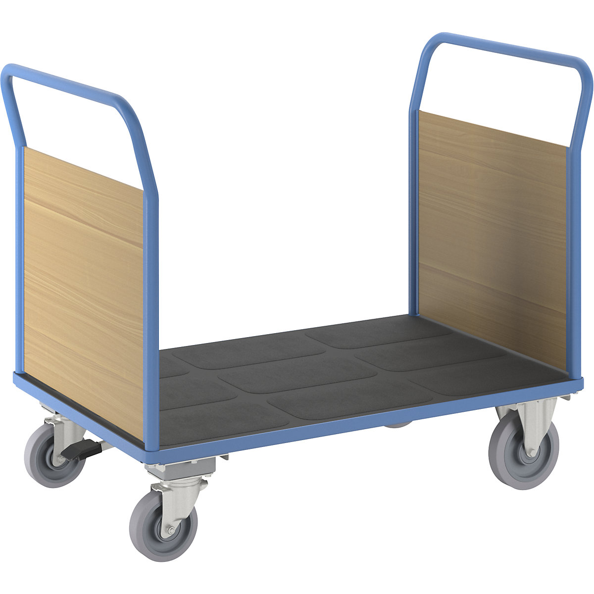Carrello a pianale con sponde in legno - eurokraft pro