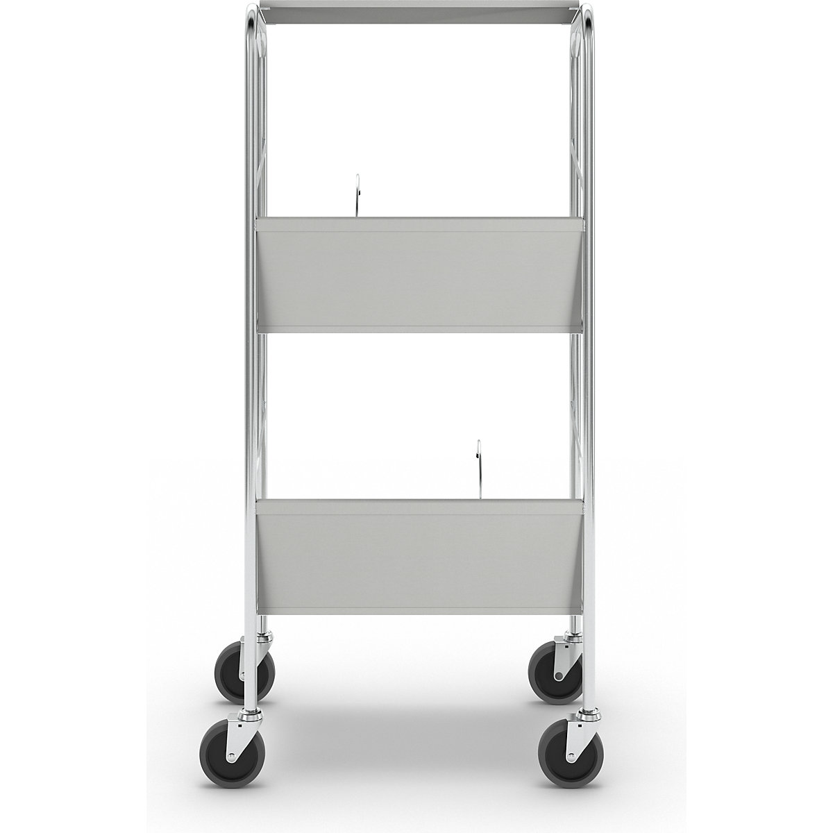 Carrello per raccoglitori con ripiano, cromato – HelgeNyberg (Foto prodotto 4)-3