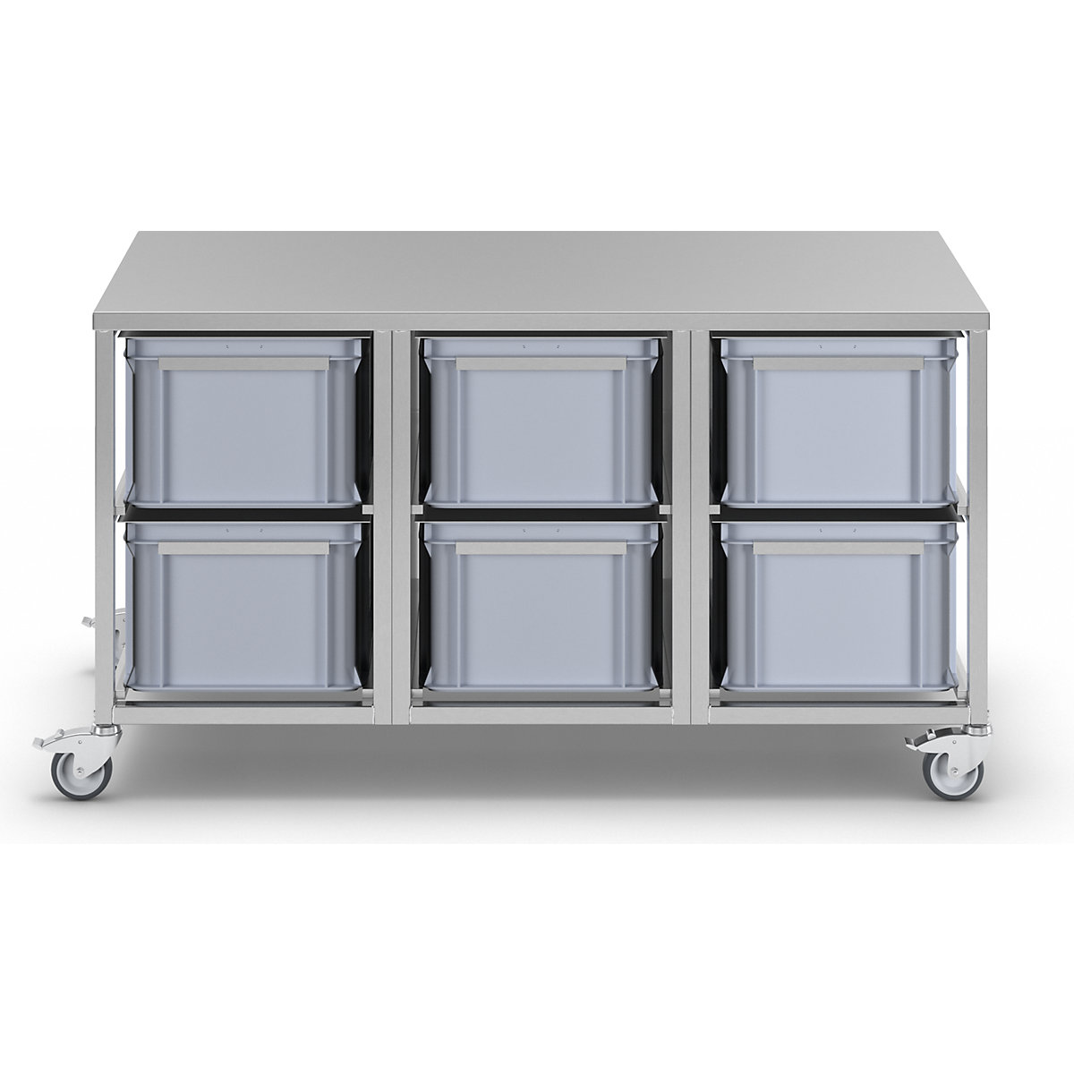 Carrello per contenitori in acciaio inox (Foto prodotto 2)-1