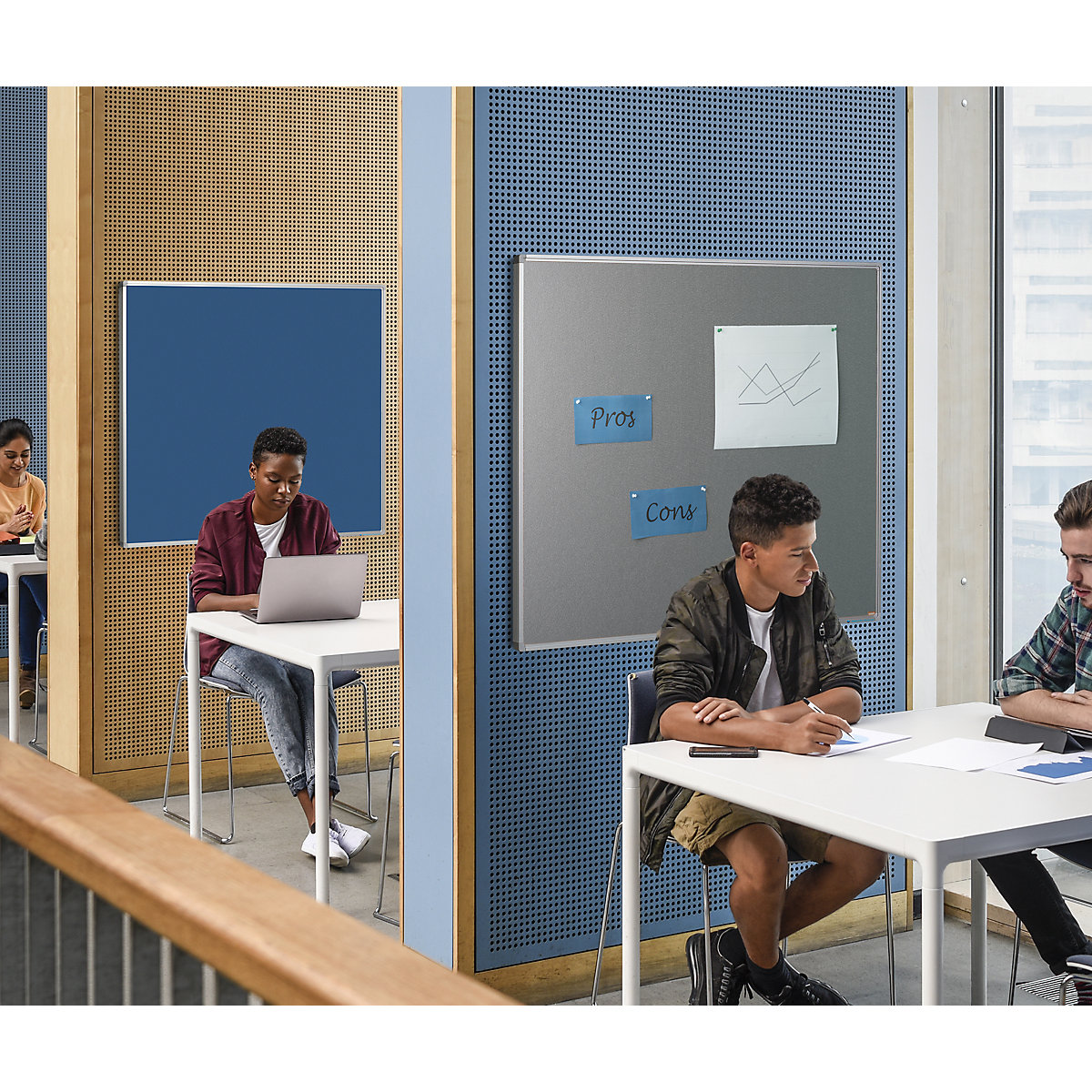 Bacheca, telaio in alluminio anodizzato – eurokraft basic (Foto prodotto 2)-1