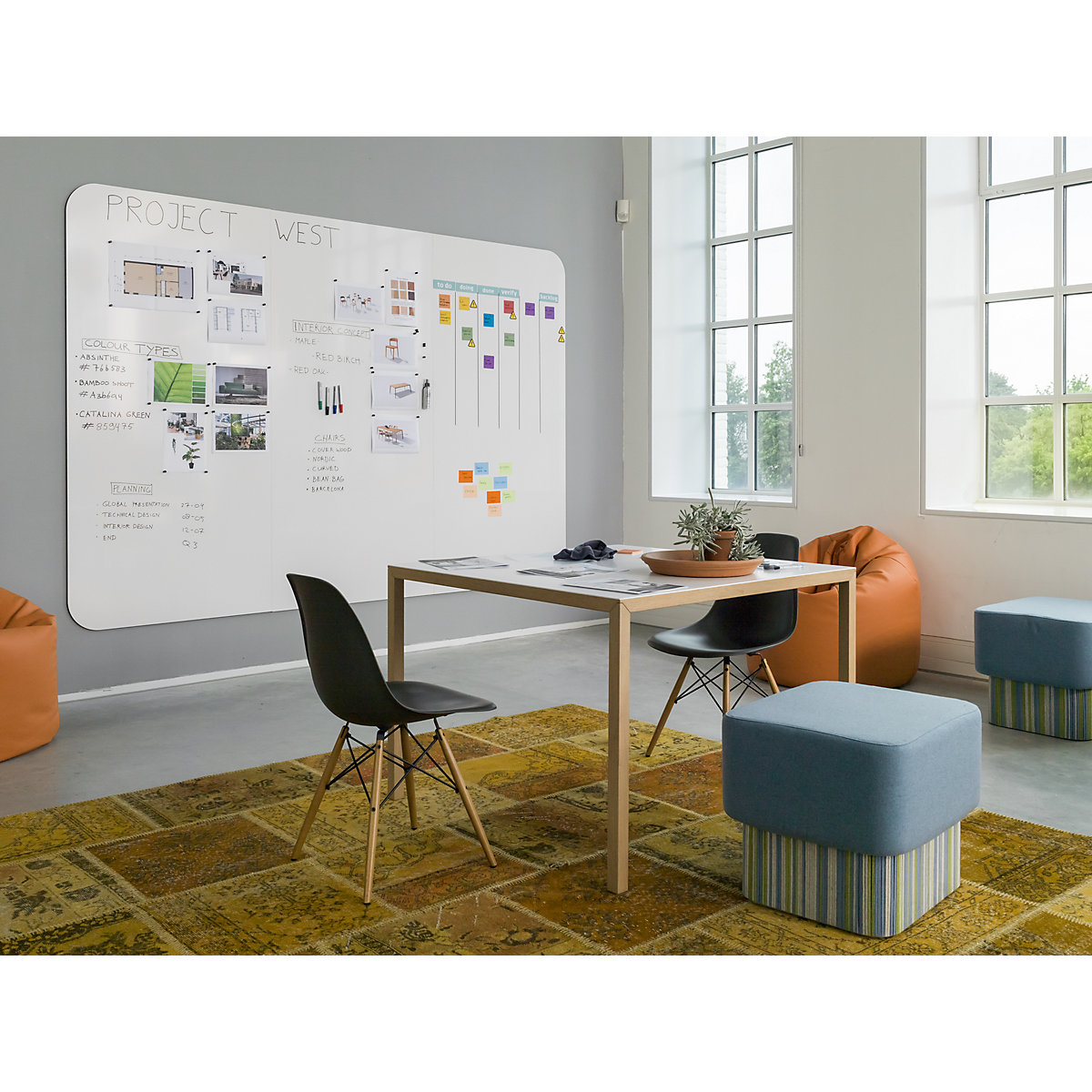 Lavagna bianca di design XXL VisuWall Curve – Chameleon (Foto prodotto 11)-10