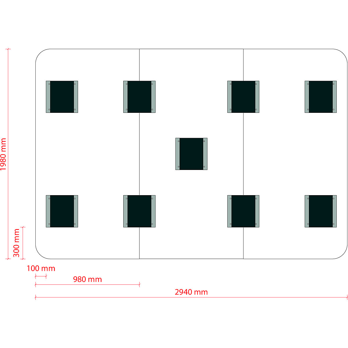Lavagna bianca di design XXL VisuWall Curve – Chameleon (Foto prodotto 15)-14