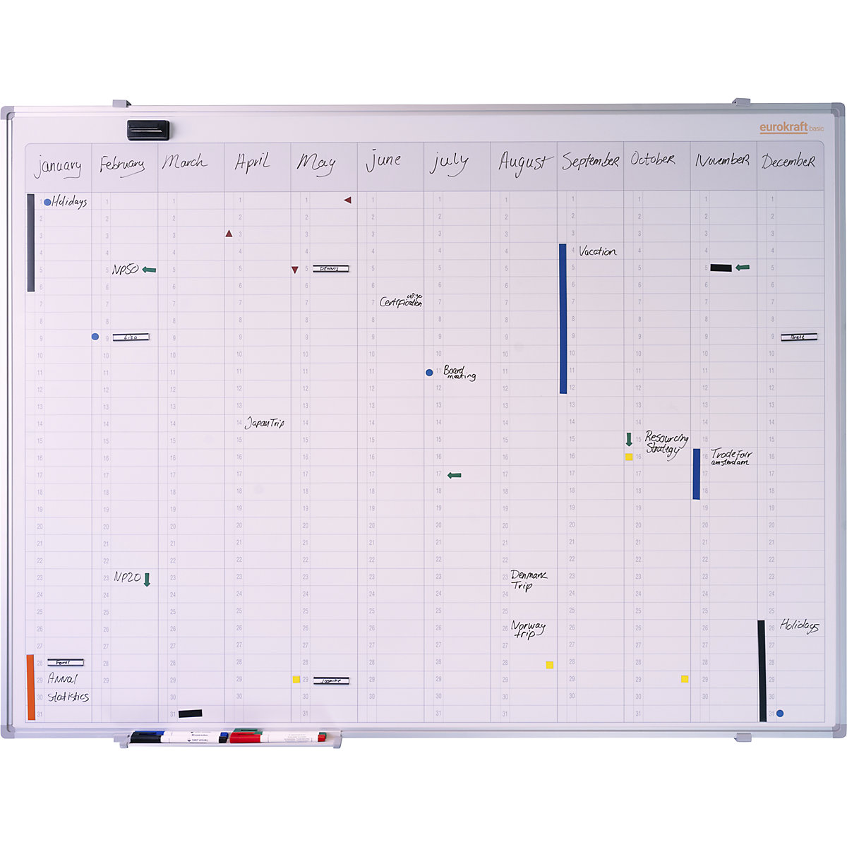 Lavagna per planning annuale, neutra – eurokraft basic (Foto prodotto 9)-8
