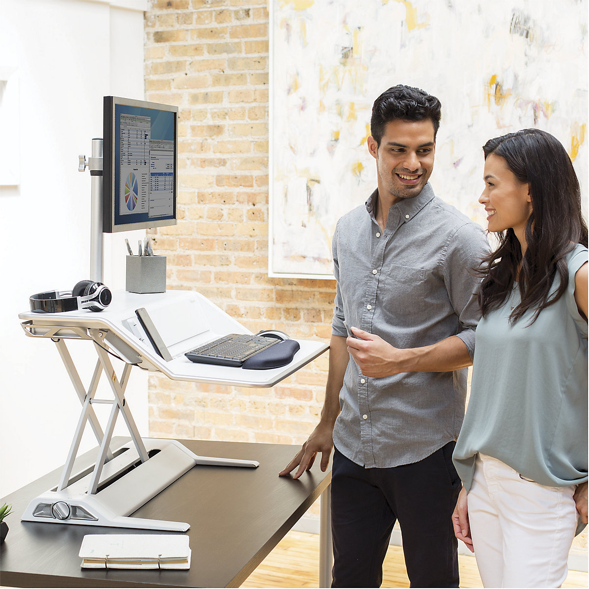 Postazione di lavoro in piedi/seduto Lotus™ DX – Fellowes (Foto prodotto 7)-6