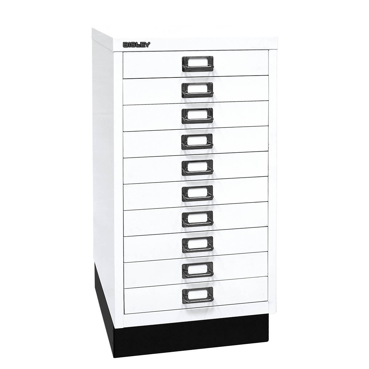 MultiDrawer™ della 29ª serie – BISLEY, con zoccolino, UNI A3, 10 cassetti, bianco traffico-1