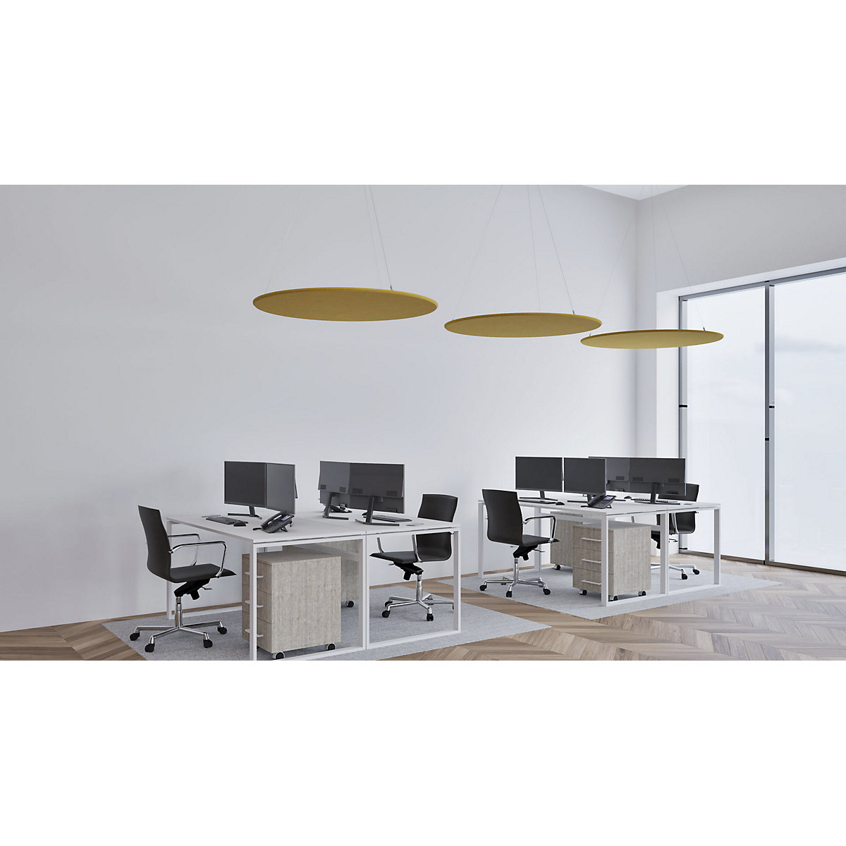 Pannello fonoassorbente da soffitto, feltro PET – eurokraft basic (Foto prodotto 16)-15