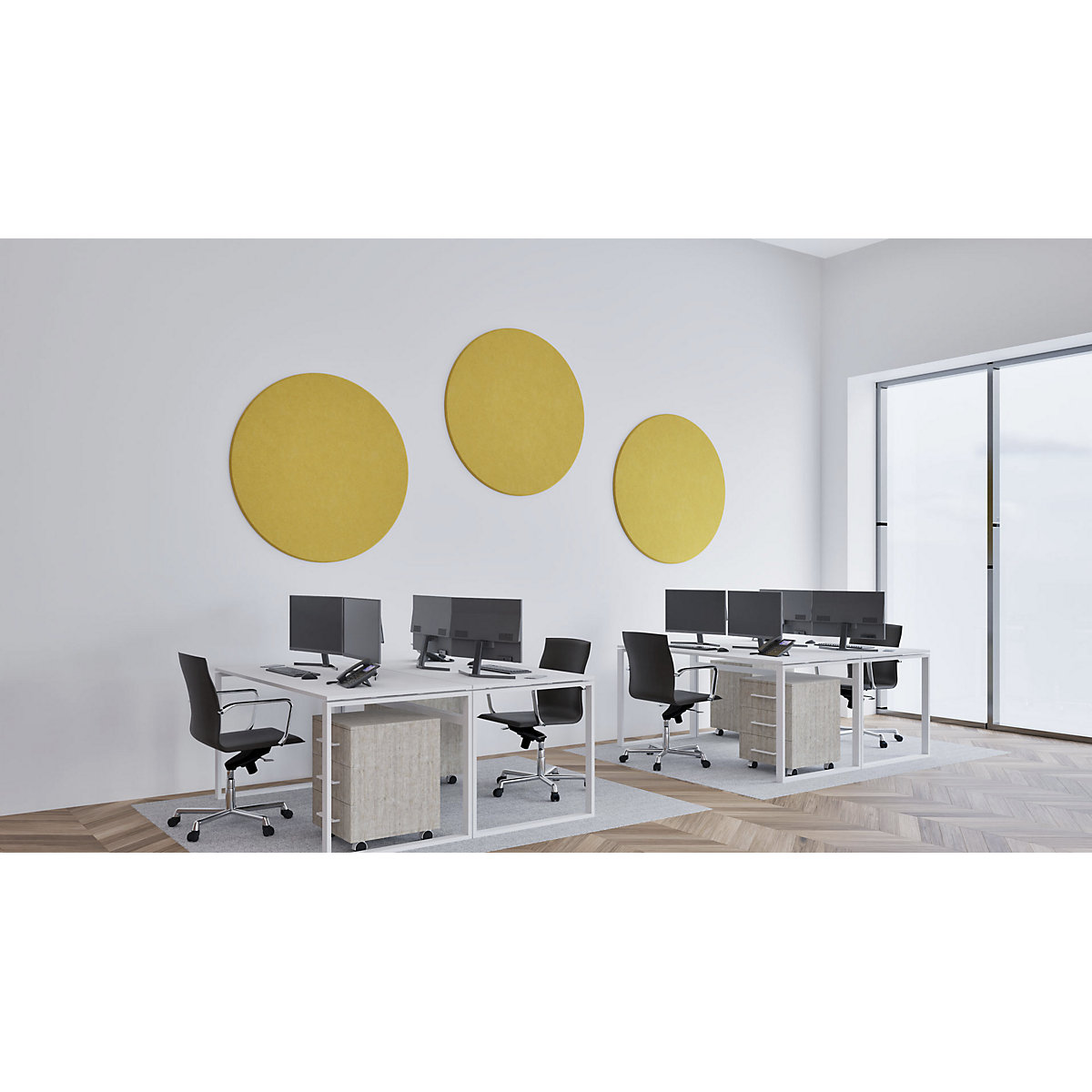 Pannello fonoassorbente da soffitto, feltro PET – eurokraft basic (Foto prodotto 17)-16